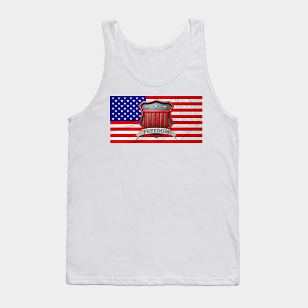 USA Shield Tank Top by Packrat